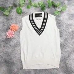 【beige, オンワード樫山】 チルデン ニット ベスト セーター ジレ