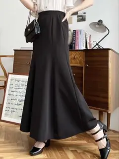 マーメイドフレアスカート ロングスカート ブラック 黒 Sサイズ 匿名配送