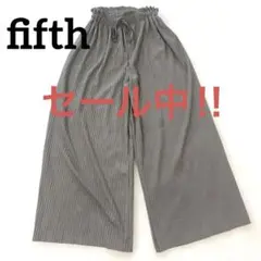 セール‼️fifth フィフス リブ素材 グレー ワイド パンツ 切りっぱなし