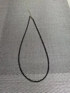 スピネルネックレス 黒 ネイビー 金属パーツ 2本セット