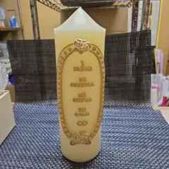 装飾付きクリーム色ウエディングキャンドル 約27cm