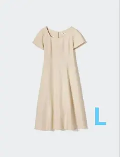 【新品未使用】UNIQLOリネンブレンドスクエアネックワンピース　L
