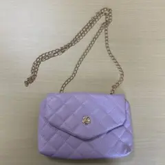 ラベンダー キルティング ショルダーバッグ
