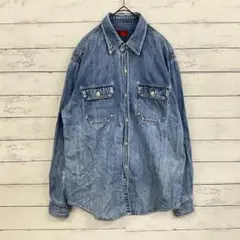 リーバイス デニムシャツ L ヴィンテージ 古着風ブルー 春秋 カジュアル 大