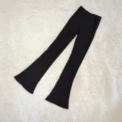 【KOBE LETTUCE】サイドスリットフレアリブパンツ ブラック　M