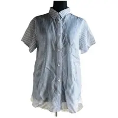sacai ストライプ半袖シャツ 裏面刺繍 2011