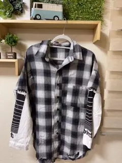 ダメージ重ね着シャツ
