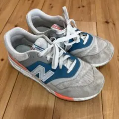 997H NewBalance 24.5 ホワイト ライトグレー 青 オレンジ