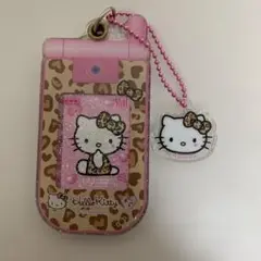 サンリオ ハローキティ スライド式ガラケーキーホルダー ヒョウ柄 ギャル　y2k
