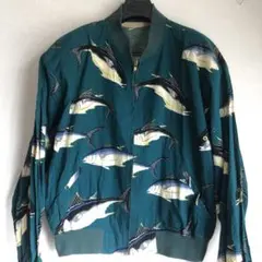 KENZO ケンゾーコットンマグロ柄ブルゾンFサイズ