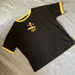 おさるのジョージ　黒リンガーTシャツ Lサイズ