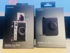 ほぼ新品✨　“チェキ” instax mini Evo ブラック本体＋ケース