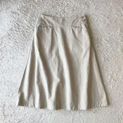 マーガレットハウエル 極美品 コットンリネンスカート 3 ベージュ
