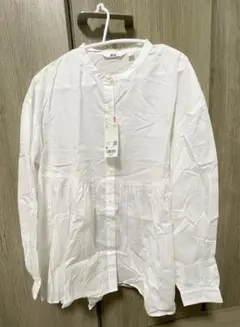 ユニクロ コットンギャザーブラウス ブラック Mサイズ UNIQLO