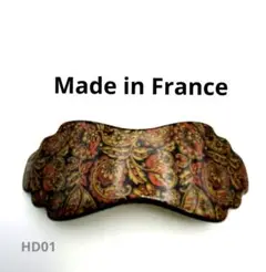 フランス製のペイズリー柄ヘアクリップ