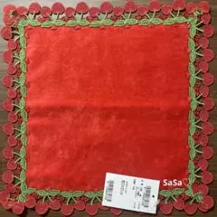 【完売品】近沢レース タオルハンカチ さくらんぼ レッド