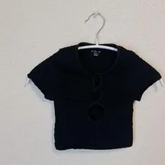ブラック 半袖 トップス XS/S