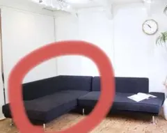 ダークグレー コーナーソファ 2クッション付き