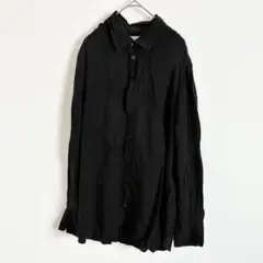 ザラ　シャツ　Yシャツ　襟付き　ブラック　ゆったり　上品