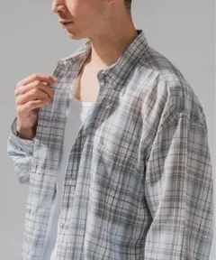 【定価5,000円引き】エディフィスウォッシャブルキュプラシアーチェックシャツ