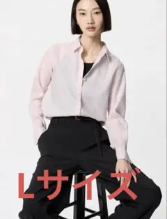 プレミアムリネンシャツ pink Lサイズ
