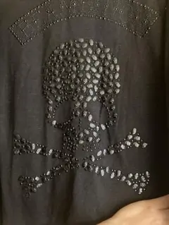 BE AMBITION メンズ Tシャツ ドクロ 骸骨 ブラックラインストーン