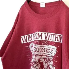 ギルダン WIN FROM WITHIN 荷車 Tシャツ L レッド 赤 古着