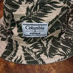 Columbia バケットハット 葉柄 ベージュ/グリーン