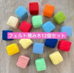 フェルト積み木 12個 ハンドメイド　知育玩具