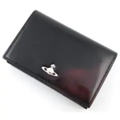 ☆ギフト対応☆新品☆箱付 ヴィヴィアンウエストウッド 名刺入れ 黒×ボルドー☆