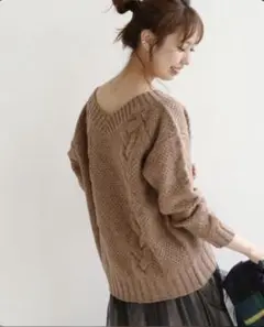 Spick & Span スピック&スパン☆ラムズウールケーブルプルオーバー F