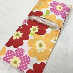 サニタリーケース 花柄 レトロ 北欧風 ピンク 赤 黄色 S8402