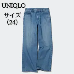 【UNIQLO】 ユニクロ （24） バギージーンズ ワイドデニム レディース