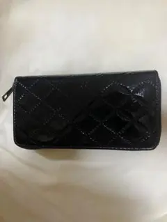 未使用 長財布 MENS レディース パテントレザー 黒 ブラック