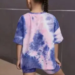 新品未使用♫ダイダイセットアップ　男女兼用　120 ダンス　ユニフォーム　半袖