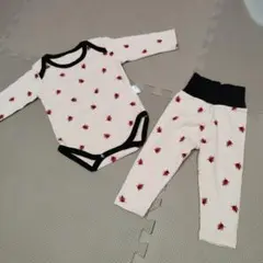 【未使用】てんとう虫柄ロンパース＆ズボンセット