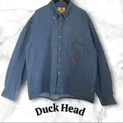 DuckHead デニムシャツ Lサイズ 刺繍ロゴ