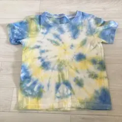 ⭐️一点⭐️タイダイ Tシャツ 120cm 青・黄色 半袖 男の子　女の子　オシャレ