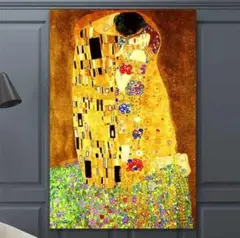 グスタフクリムト　接吻　キス　アクリル画仕様キャンバス画ア－ト　 30x45