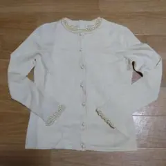 ハロッズ パール付きアンサンブルニット
