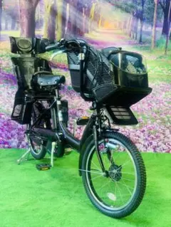 ❹ 4533子供乗せ電動自転車ブリヂストン3人乗り新品20インチ良好バッテリー