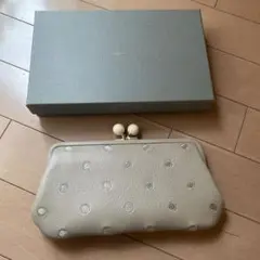 ペルケ⭐︎かわいいドットのがま口長財布⭐︎新品未使用♪ヤギ革