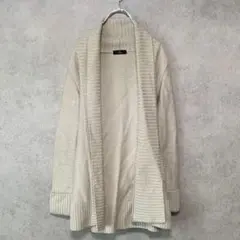 【INED】イネド(M)ボタンレスニットカーディガン＊ベルト＊ウール混＊厚手