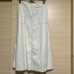 アイボリーフレアスカート コットン混紡