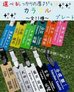 ゴルフバッグも個性的なカラーで！カラフルネームプレート♪ ベルト付き