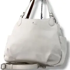 美品 パトリックコックス シボ革 2way ハンドバッグ ショルダー ホワイト
