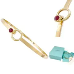 ティファニー バングル ブレス ルビー フック&アイ K18 YG 750 レア