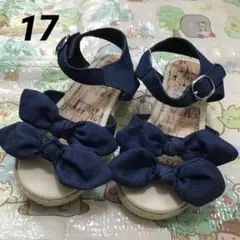 ☆未使用☆ アプレレクール　ネイビーリボンサンダル 17