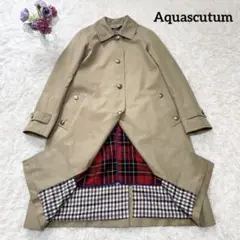 美品 Aquascutum ライナー付き ギャバジンステンカラーコート ベージュ