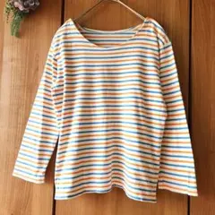 【150cm】GITA オレンジと青のストライプ ロンTシャツ